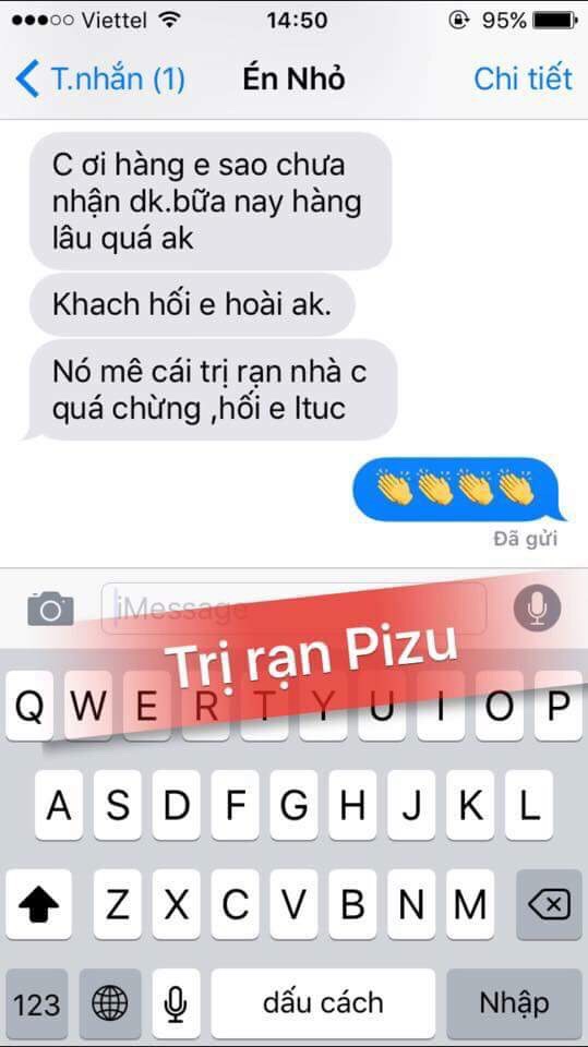 Phản hồi khách hàng sử dụng trị rạn pizu