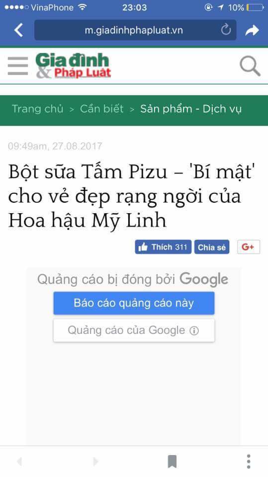 myphampizu trên báo giadinhphapluat.vn